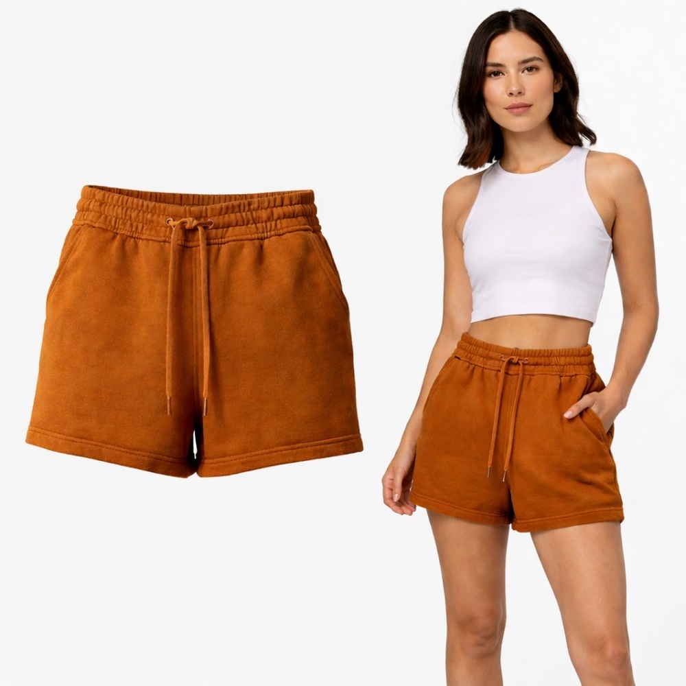 Lululemon | Burnt Orange Cotton Fleece Lounge Shorts | Size 6